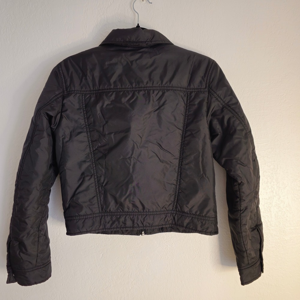 Diesel Women's Black Nylon Moto Bomber Zip Up Jacket M Streetwear Utility - Picture 15 of 15